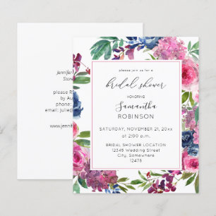 Marinho Azul-Cor-de-rosa-quente e orçamento Chá de