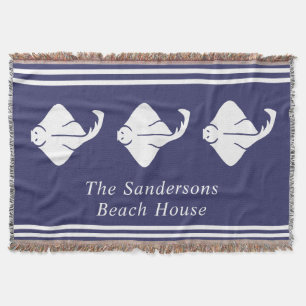 Marinho Azul Costeira Raiva Náutica Manta Porta Ra