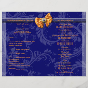 Marinho azul damasco floral ribbon casamento