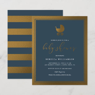 Marinho azul de  azul Dourado Chá de fraldas de Pr