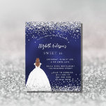 Marinho azul de brilho doce 16 convite<br><div class="desc">Um convite moderno, na moda e glamouroso para uma doce festa de aniversário 16, 16. Um fundo azul marinho com brilho sujo, brilhos, uma garota vestindo um vestido de bola. A cor azul é irregular. O nome é escrito com um moderno estilo escrito à mão. Personalize e adicione os detalhes...</div>