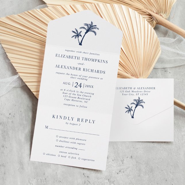 Marinho Azul de Casamento de Palma Tropical de Pra (Criador carregado)