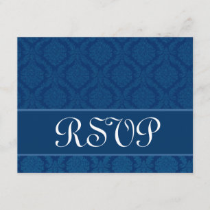 Marinho Azul Diamond Casamento tema damasco RSVP G
