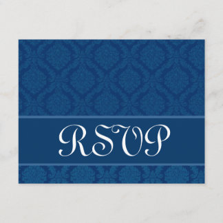 Marinho Azul Diamond Casamento tema damasco RSVP G