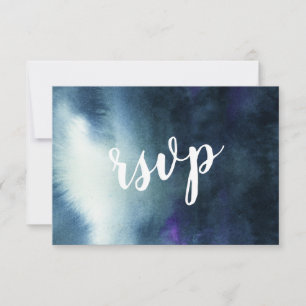 Marinho Azul Dourado com Cartão RSVP de Escolha de