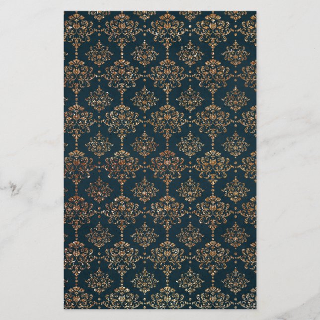 Marinho Azul e Faux Glitter Dourado (Frente)