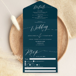 Marinho azul Elegante, roteiro branco, casamento m