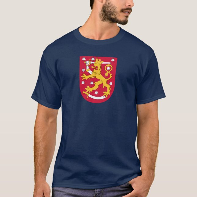 MARINHO AZUL Finlândia Casaco de Camisa de Armas (Frente)