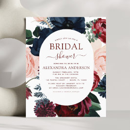 Marinho Azul Floral Chá de panela Azul