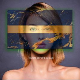 Marinho Azul Grungy Dourado Marble Vip Cartão de v