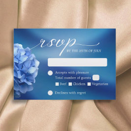 Marinho Azul Hydrangea Flor RSVP de Casamento Azul
