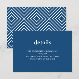 Marinho Azul Moderno Bar Mitzvah II Convite Inseri