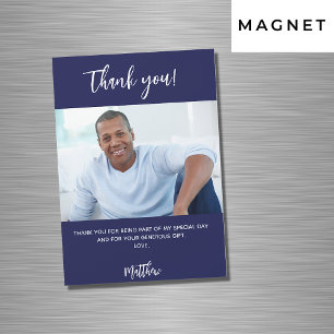 Marinho azul obrigado branco  seu ímã