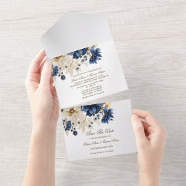 Marinho Azul Ouro Branco Prata Floral