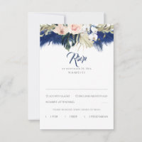 Marinho Azul Pampas Grass Tropics Florais RSVP Cas