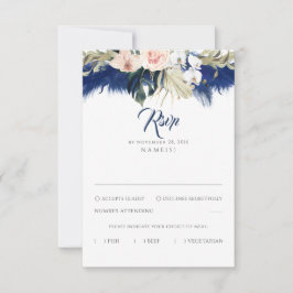 Marinho Azul Pampas Grass Tropics Florais RSVP Cas