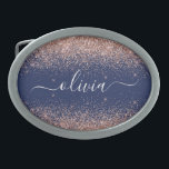 Marinho Azul Rosa Dourado Blush Cor-de-rosa brilha<br><div class="desc">Marinho Azul e Rosa Dourado - Frasco do Monograma do Nome do Belt do Script Glitter Cor de Estirpe Rosa Esbranquiçada. Isso faz a formatura perfeita, doce 16 16, 18, 21rua, 40, 50, 60, 70, 80, 90, 100 anos, casamento, chá de panela, aniversário, chá de fraldas ou presente de festa...</div>