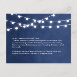 Marinho Azul String Luzes Inserção De Casamento