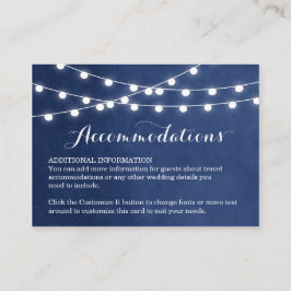Marinho Azul String Luzes Inserção De Casamento