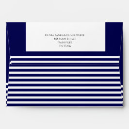 Marinho Azul Striped - Envelope de Convite de Casa