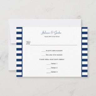 Marinho Azul White Strips Tema Náutico RSVP