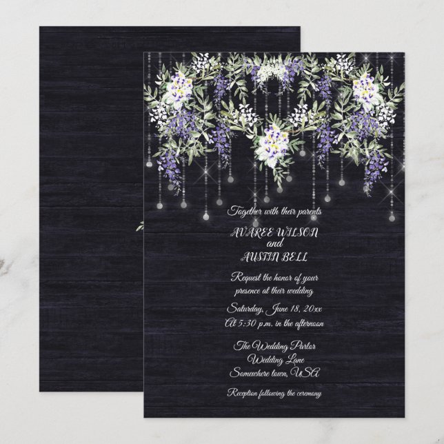 Marinho Barnboard String Lights Wisteria (Frente/Verso)