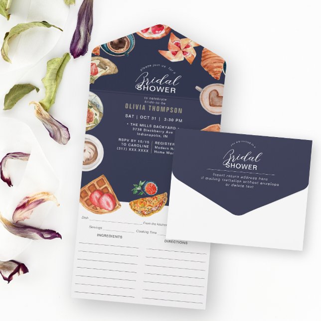 Marinho Blue Bridal Brunch Waffles & Receita (Criador carregado)