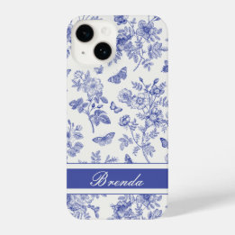 Marinho Blue Butterfly Toile iPhone 14 Case