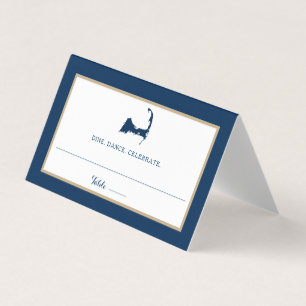 Marinho Blue Cape Cod mapa Dourado do Casamento do