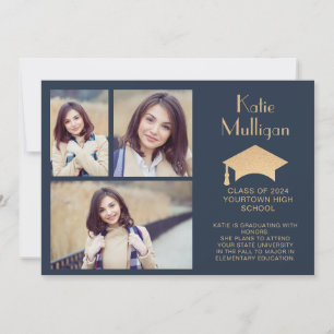 Marinho Blue Dourado Graduation Class of 2024 Phot