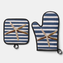 Marinho Blue e White Stripes Starfish
