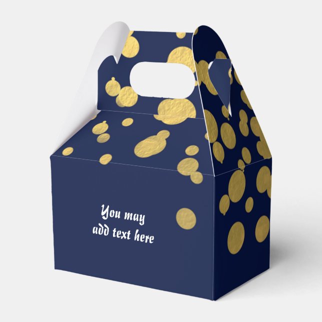 Marinho Blue & Gold Foil Confetti - Caixas de Favo (Frente)