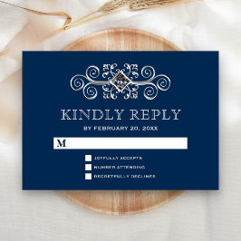 Marinho Blue Silver Flourar RSVP