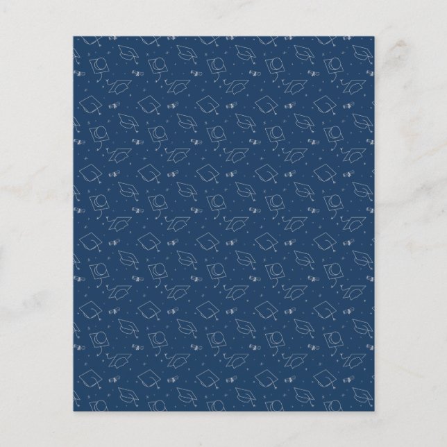 Marinho Blue & Silver Graduation Scrapbook Paper (Frente)