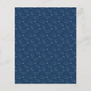 Marinho Blue & Silver Graduation Scrapbook Paper
