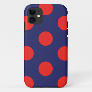 Marinho Bolinhas capas de iphone azul e vermelho