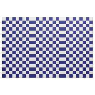 Marinho Checkered e tecido geométrico branco