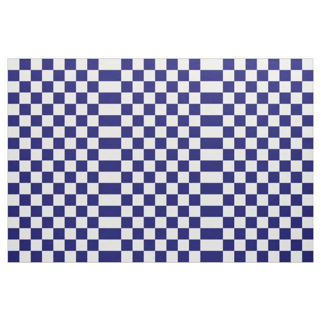 Marinho Checkered e tecido geométrico branco (Jarda)