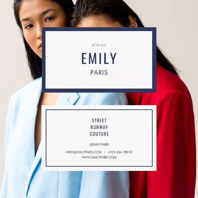 Marinho Chic Fashion Stylist / Beauty Cartão de vi (Criador carregado)