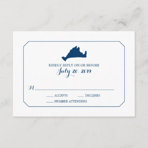 Marinho Clássico Marthas Vineyard Map Wedding RSVP