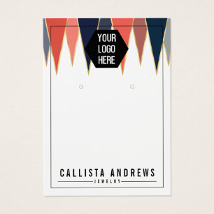 Marinho Coral triângulos geo Logotipo com manchas