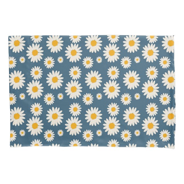 Marinho Daisy Floral Bohemian Padrão Botânico (Frente)