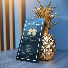 Marinho de Abacaxi Dourado no Menu Casamento Azul
