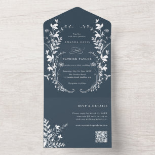 Marinho de Casamento de Wreath de Flores Brancas S