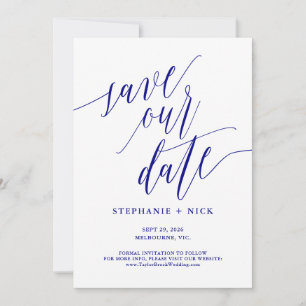 Marinho de Convite de Script Elegante Preto Azul