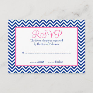 Marinho de divisa Blue Pink Bat Mitzvah RSVP