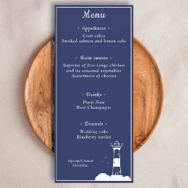 Marinho de farol - Menu Casamento Azul
