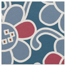 marinho de Flor Popular e Tecido Vermelho de 70