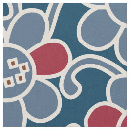 marinho de Flor Popular e Tecido Vermelho de 70