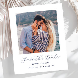 Marinho de Fotografia de Orçamento Script Azul Sal